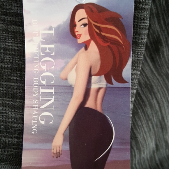 2 for $20 Seamless Fleece Lined Grey Leggings - Picture 4 of 4